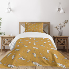 Cow Skulls Arrows Feathers Bedspread Set