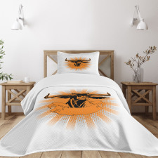 Furious Bull Head Portrait Bedspread Set