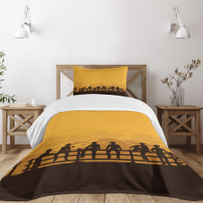 Cowboys Sitting on the Fence Bedspread Set