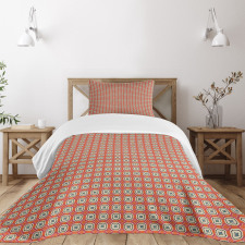 Mosaic Tiles Retro Style Bedspread Set