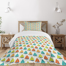 Colorful Windboats on Sea Bedspread Set