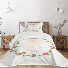 Believe in Magic and Unicorn Bedspread Set