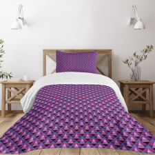 Triangles in Purple Shades Bedspread Set