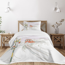 Train on the Tracks Rural Bedspread Set