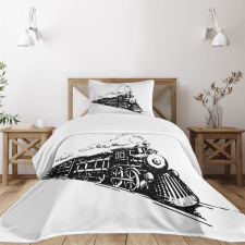 Retro Steam Locomotive Bedspread Set