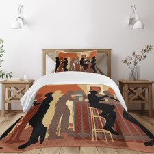 Night out with Friends Theme Bedspread Set