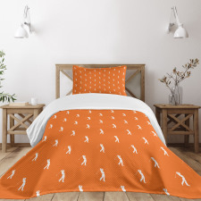 Silhouette of Golfer Sports Bedspread Set