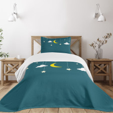 Moon Stars Hanging on Threads Bedspread Set