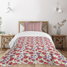 Summer Season Bees Flowers Bedspread Set