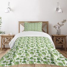 Monstera and Fern Foliage Bedspread Set