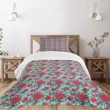 Animals and Flower Branches Bedspread Set