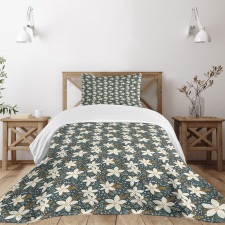 Poinsettia Flowers Winter Bedspread Set