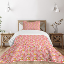 Tropical Bird Hawaii Pastel Bedspread Set