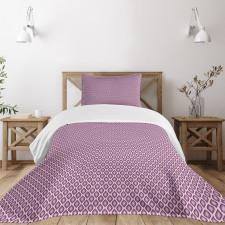 Retro Striped Leaf Shapes Bedspread Set