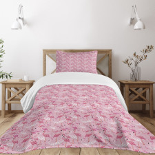 Animals in Pinkish Tones Bedspread Set