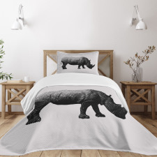 Polygonal Animal Line Art Bedspread Set