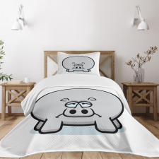 Animal with Sad Expression Bedspread Set