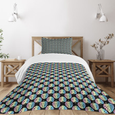 Colorful Monsteras Tropical Bedspread Set