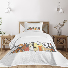 Husky and Jack Russel Terrier Bedspread Set