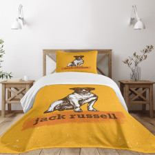 Grunge Puppy Design Bedspread Set