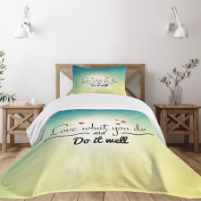 Hearts and Powerful Message Bedspread Set