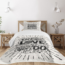 Hand-lettering and Swirls Bedspread Set