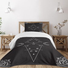 Mystical Style Moon Bedspread Set