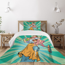 House Chores Kids Pop Art Bedspread Set