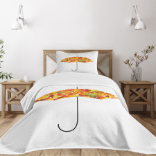 Abstract Umbrella Fall Leaves Bedspread Set