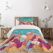 Fall Landscape Swirling Clouds Bedspread Set