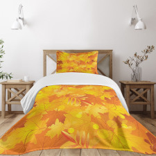 Graphic Pile of Dried Leaves Bedspread Set