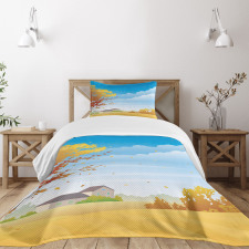 Autumn Fields Tree Farmhouse Bedspread Set