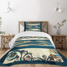 Antique Classic Floral Lines Bedspread Set