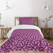 Boho Girlish Feathers Stars Bedspread Set