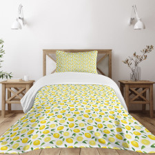 Fruit Art Lemons and Leaves Bedspread Set