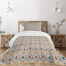 Chevrons Strips and Dots Print Bedspread Set