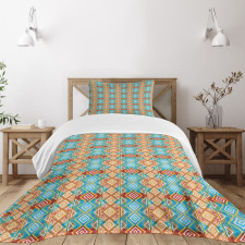 Colorful Tie Dye Geometric Bedspread Set