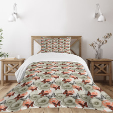 Poppies and Butterflies Bedspread Set