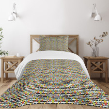 Exotic Feathers on Stripes Bedspread Set