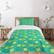 Pattern Citrus Lemons Bedspread Set