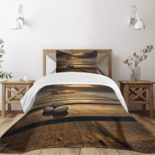 Black Sea at Dusk Pier Bedspread Set