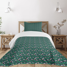 Simplistic Abstract Leaves Art Bedspread Set