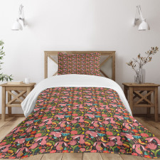 Rabbit and Flowers Bedspread Set