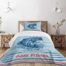 Vintage Trout Fish Bedspread Set