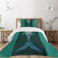 Hand Drawn Mermaid Bedspread Set