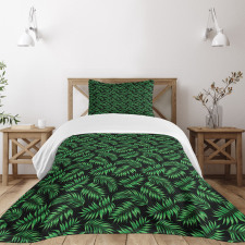 Exotic Jungle Leaves Art Bedspread Set