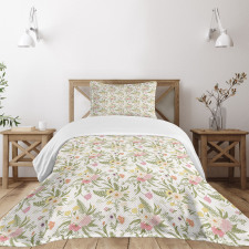 Vintage Pastel Flora Bedspread Set