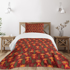 Funny Playful Monkeys Bedspread Set