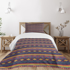 Colorful Folkloric Pattern Bedspread Set