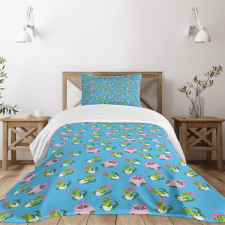 Cartoon Baby Crocodiles Bedspread Set